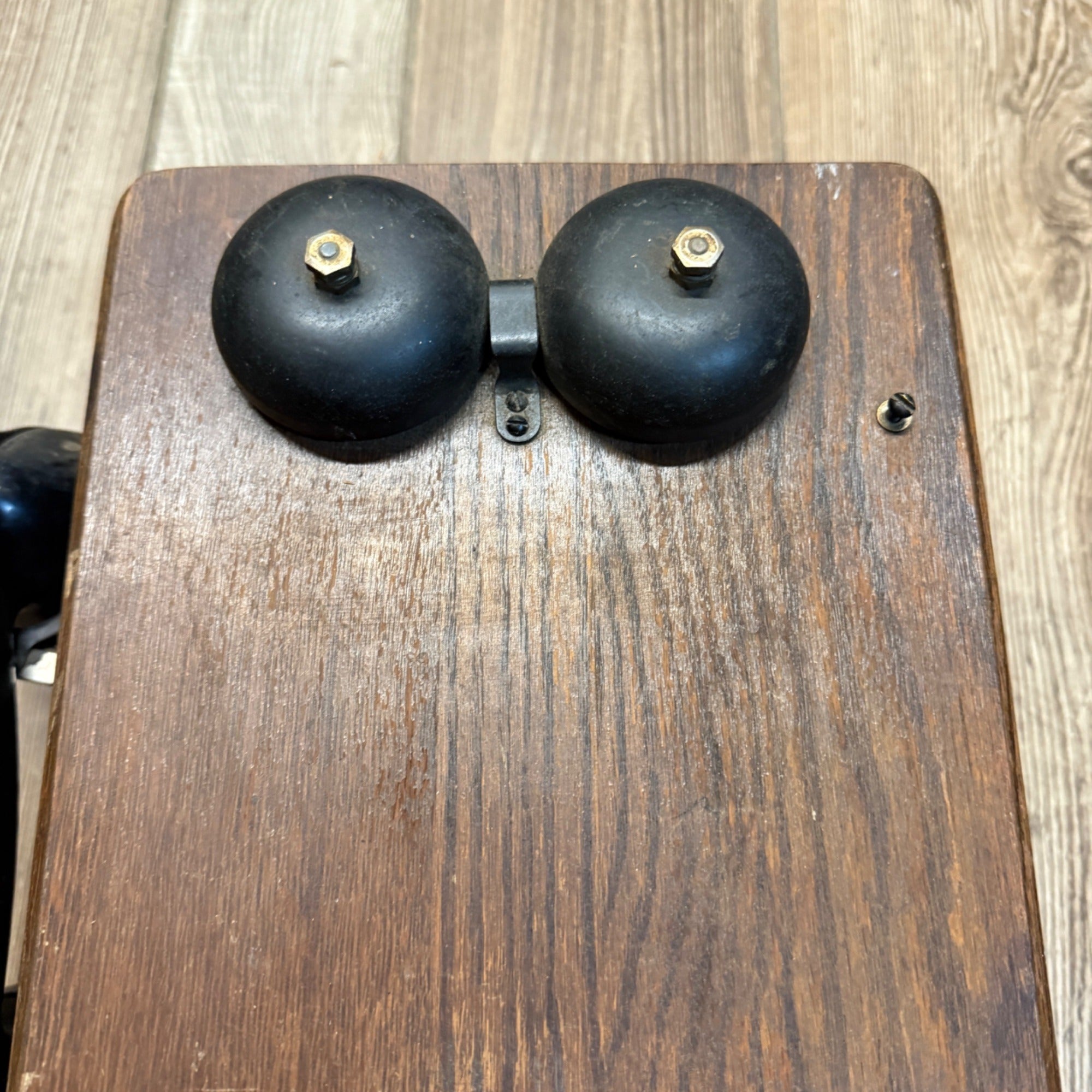 Antique Oak  Wall Mount Telephone