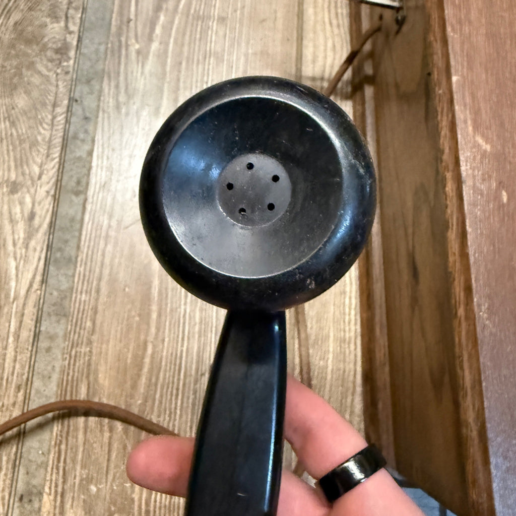 Antique Oak  Wall Mount Telephone