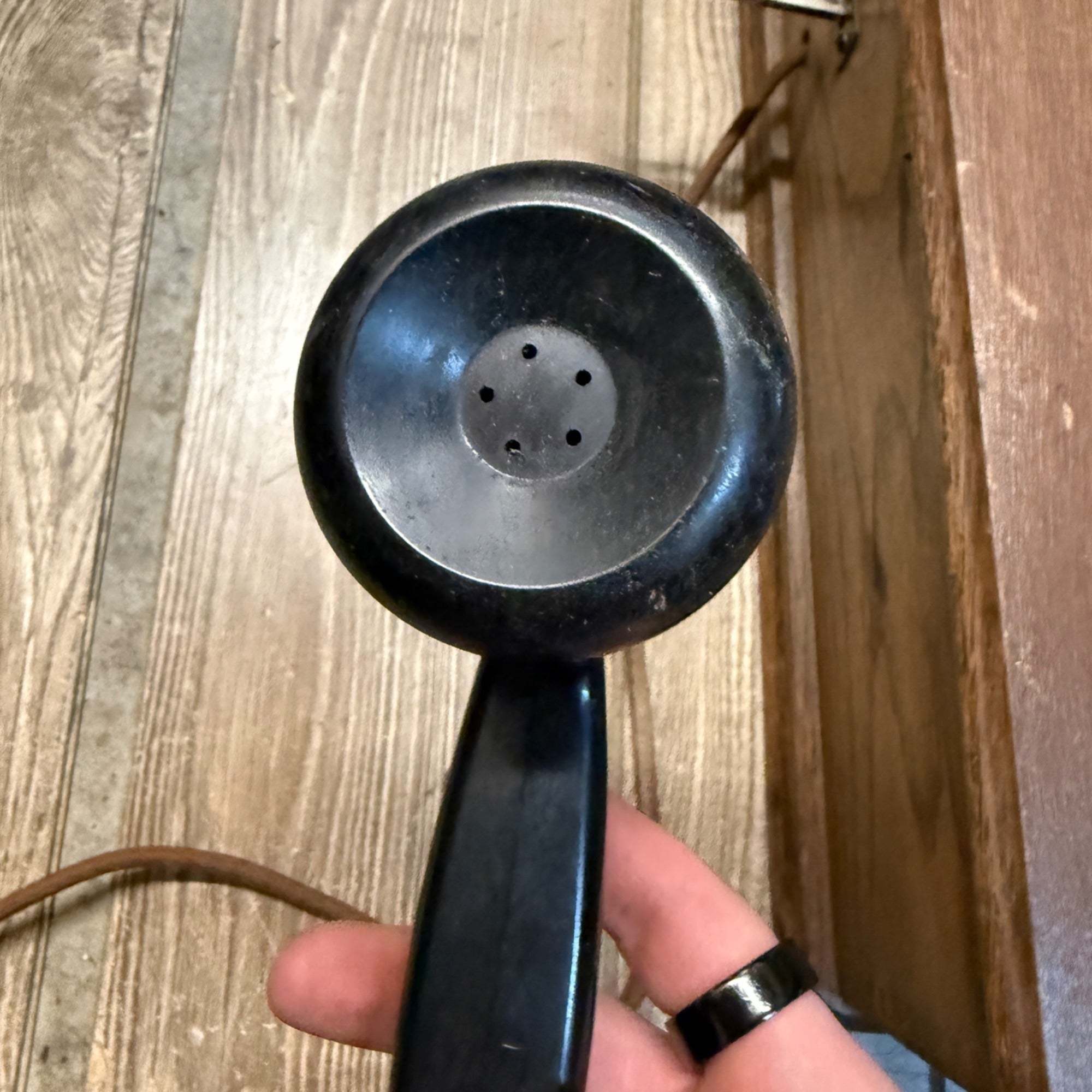 Antique Oak  Wall Mount Telephone