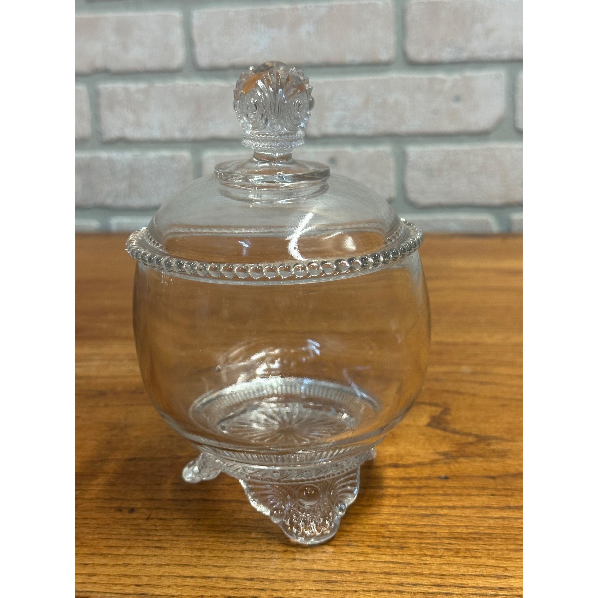 Antique EAPG Clear US Glass Colorado Lidded Sugar Bowl #15057