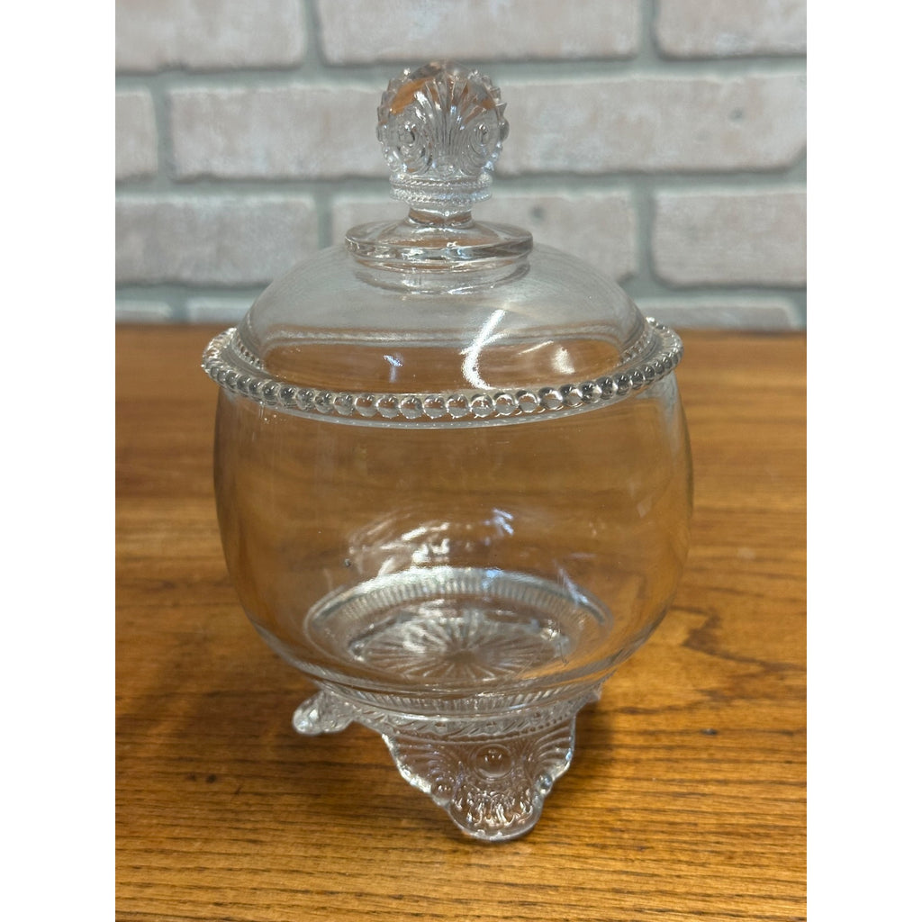 Antique EAPG Clear US Glass Colorado Lidded Sugar Bowl #15057