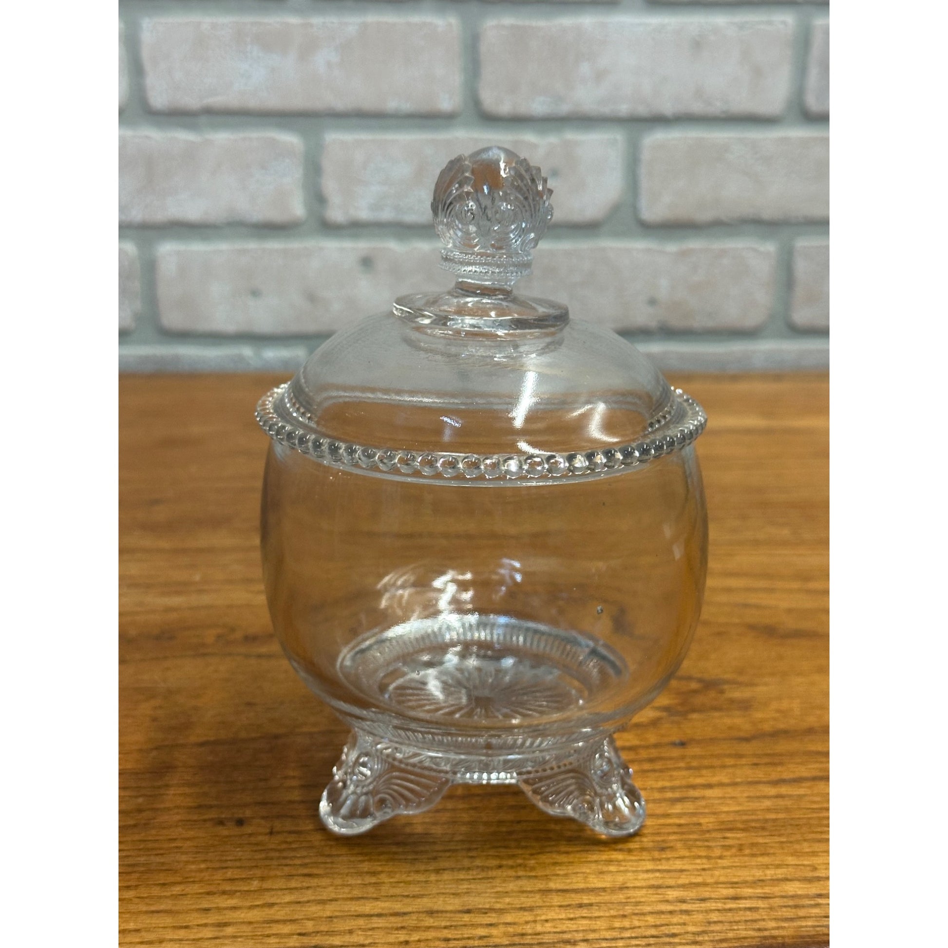 Antique EAPG Clear US Glass Colorado Lidded Sugar Bowl #15057