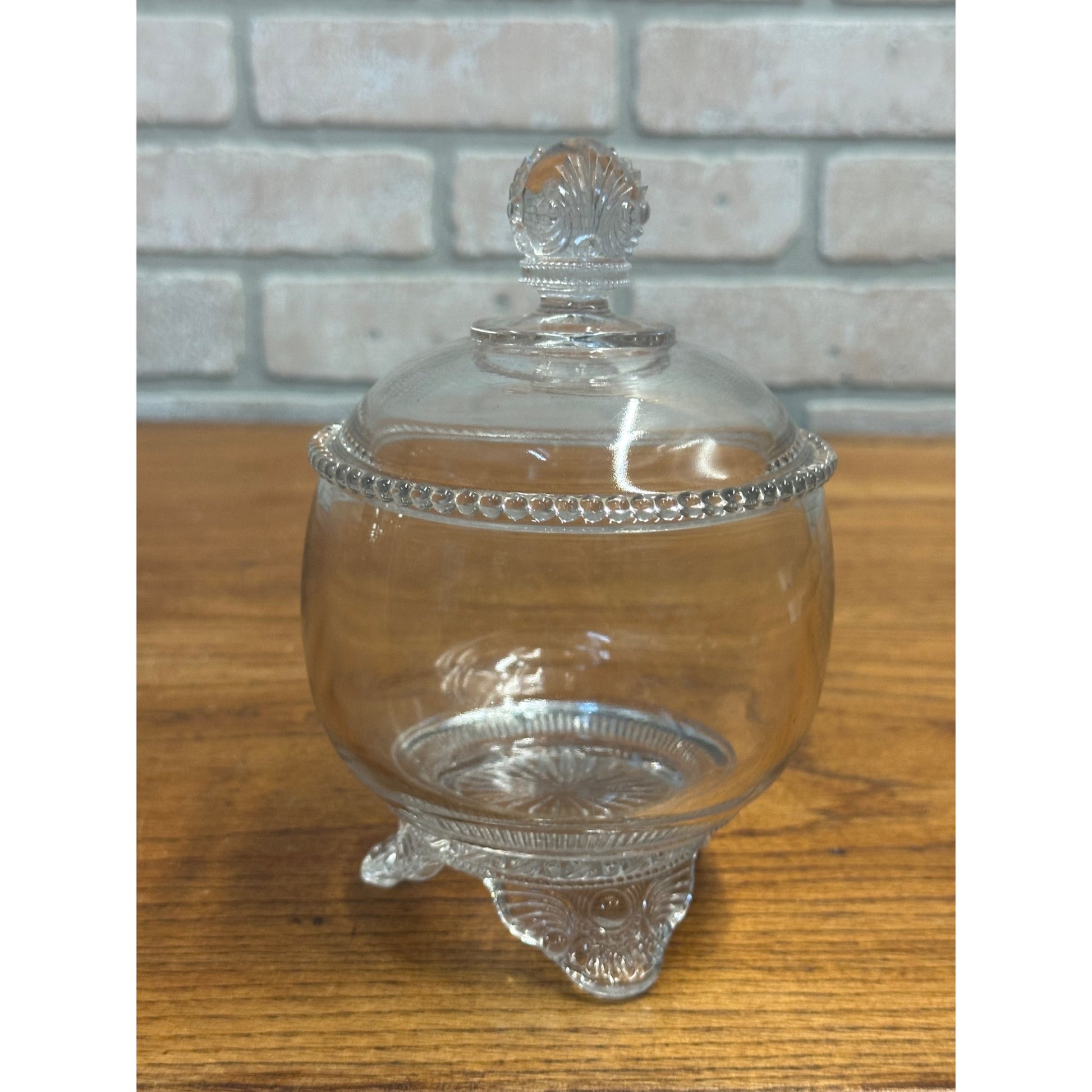 Antique EAPG Clear US Glass Colorado Lidded Sugar Bowl #15057