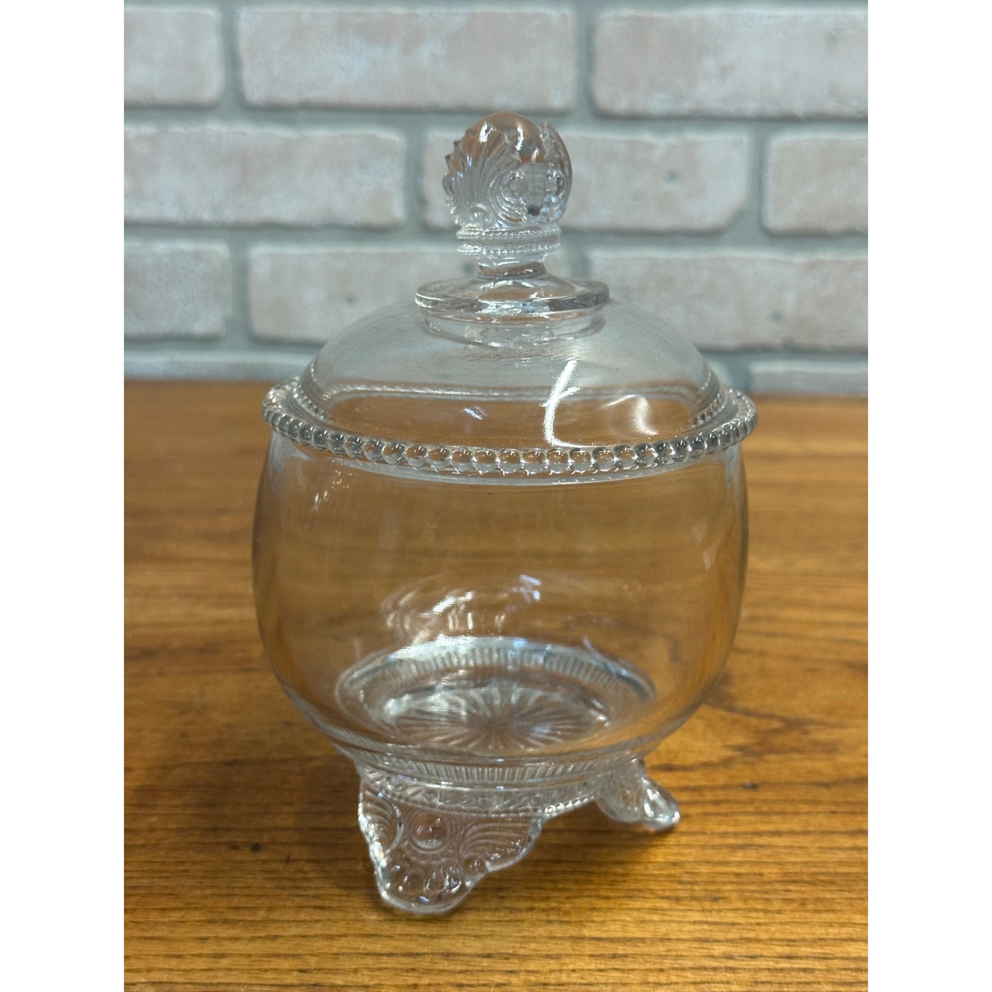 Antique EAPG Clear US Glass Colorado Lidded Sugar Bowl #15057