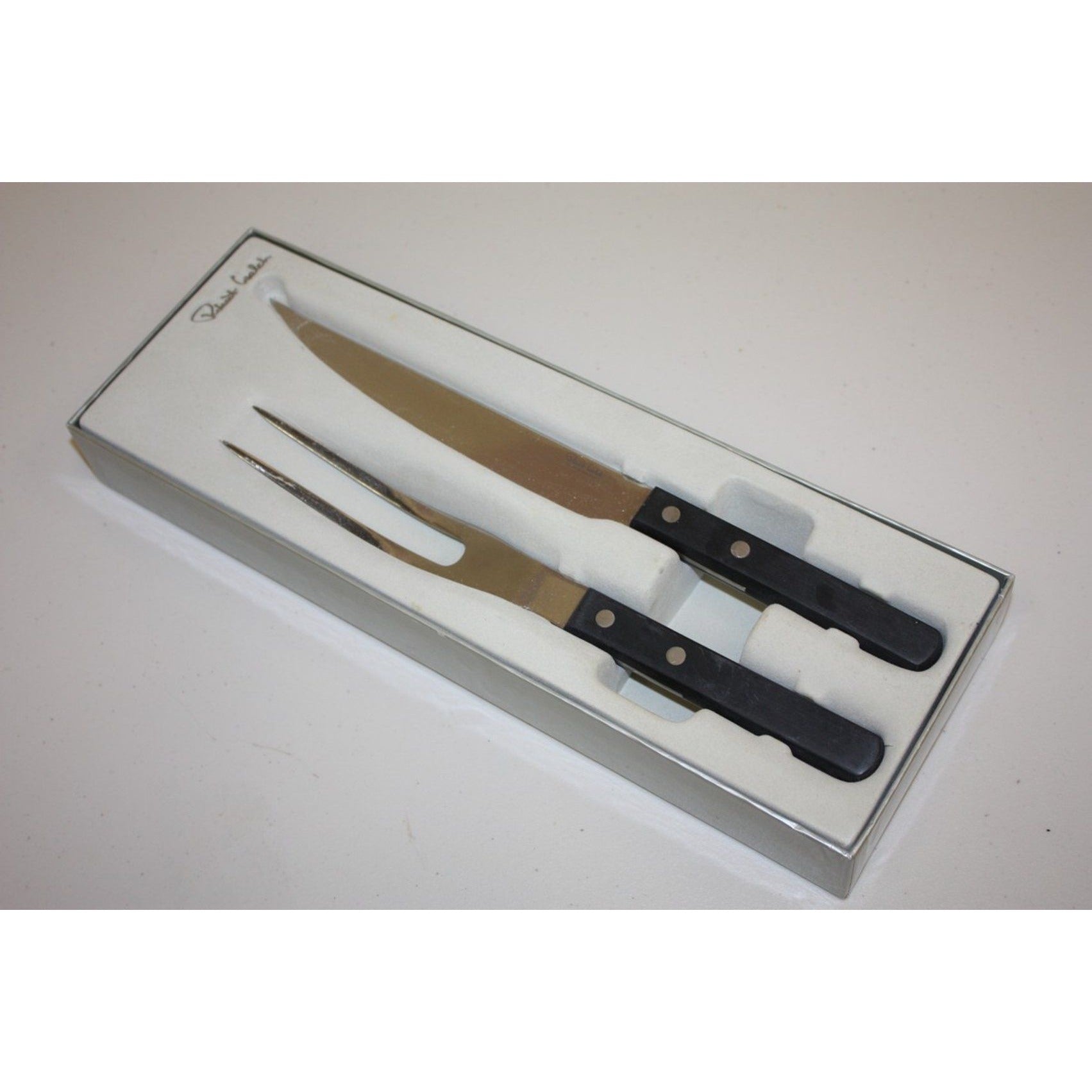 Vintage Robert Welch Trattoria Two Piece Carving Knife and Fork Set, IN BOX