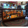 Antique General Store Mercantile 8ft Display Case Oak Counter Cabinet Glass Showcase