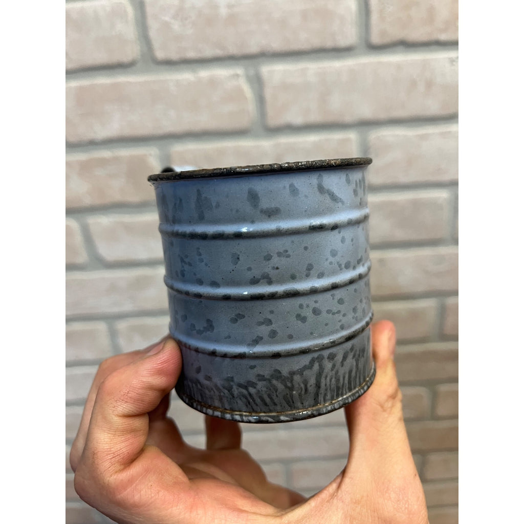 Antique Primitive Graniteware Enamelware Gray Measure Cup Farmhouse Kitchen Decor