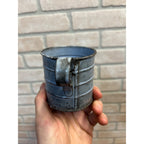 Antique Primitive Graniteware Enamelware Gray Measure Cup Farmhouse Kitchen Decor