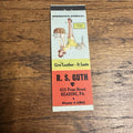 1940s 1950s Pinup Girl Girlie Matchbook Cover Reading PA R.S. Guth