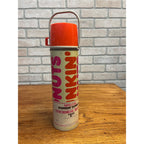 Vintage 1990 Dunkin Donuts Thermos Supergraphic Vacuum Bottle Coupon Orange