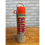 Vintage 1990 Dunkin Donuts Thermos Supergraphic Vacuum Bottle Coupon Orange