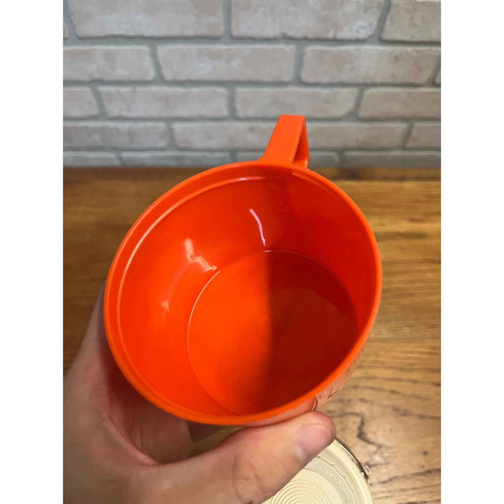 Vintage 1990 Dunkin Donuts Thermos Supergraphic Vacuum Bottle Coupon Orange
