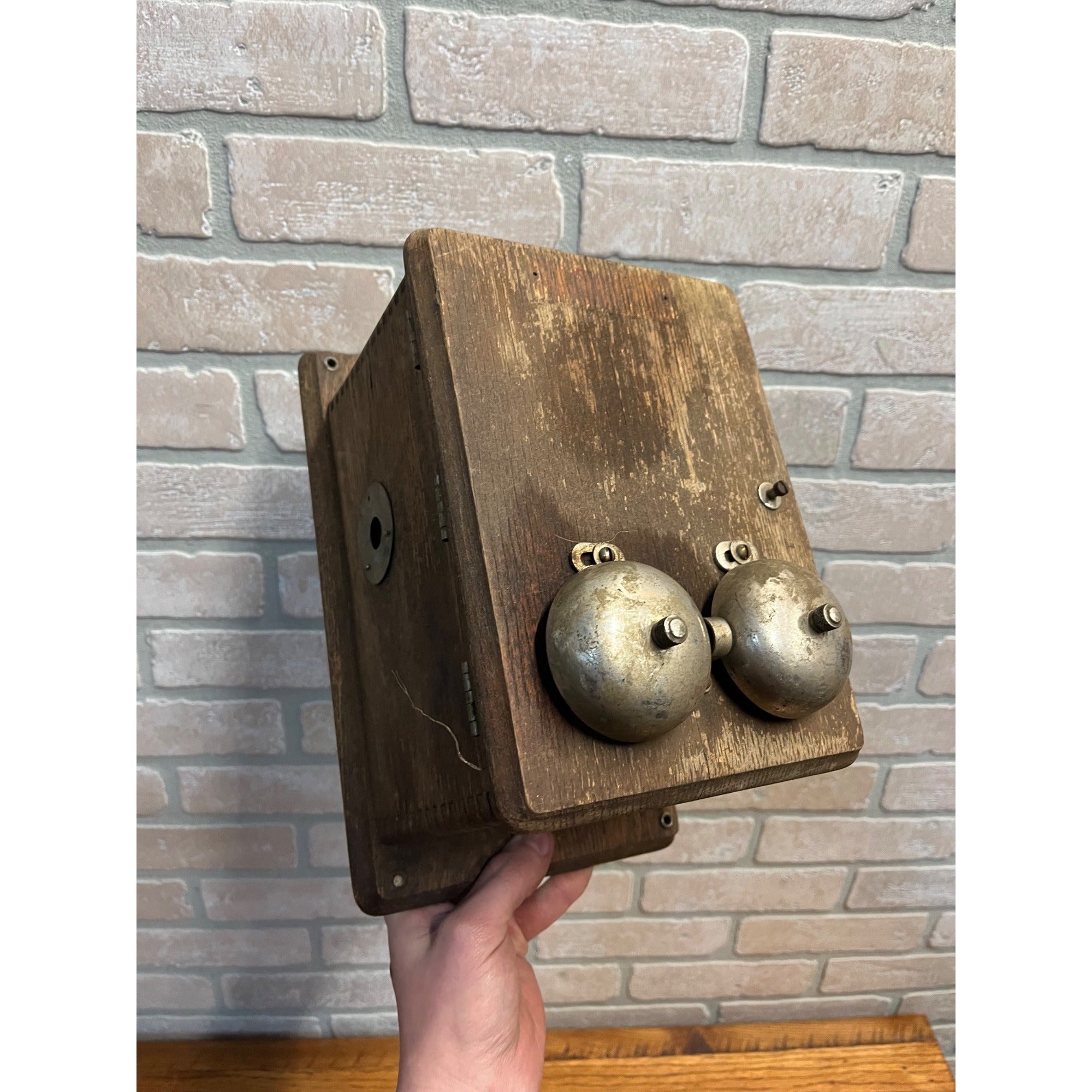 Antique Julius Andrae Co. Milwaukee Telephone Oak Ringer Box - Parts / Restore