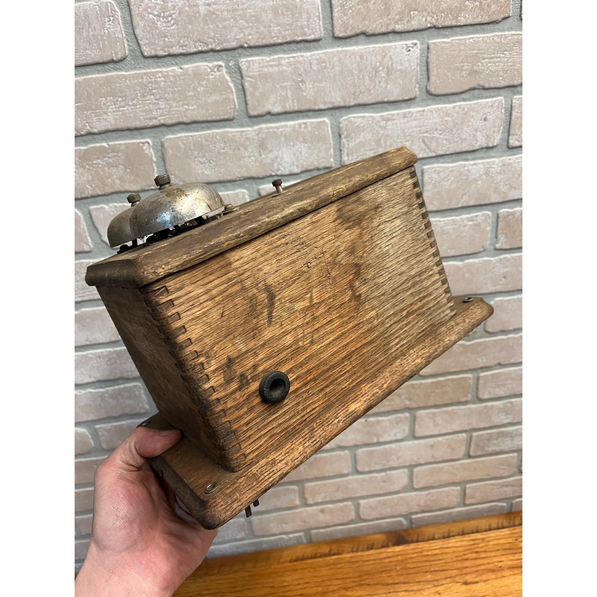Antique Julius Andrae Co. Milwaukee Telephone Oak Ringer Box - Parts / Restore