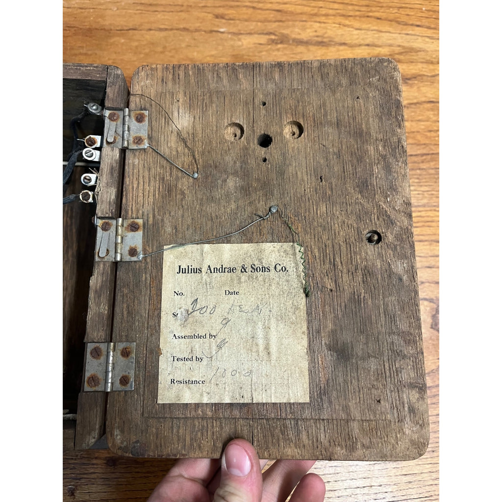 Antique Julius Andrae Co. Milwaukee Telephone Oak Ringer Box - Parts / Restore