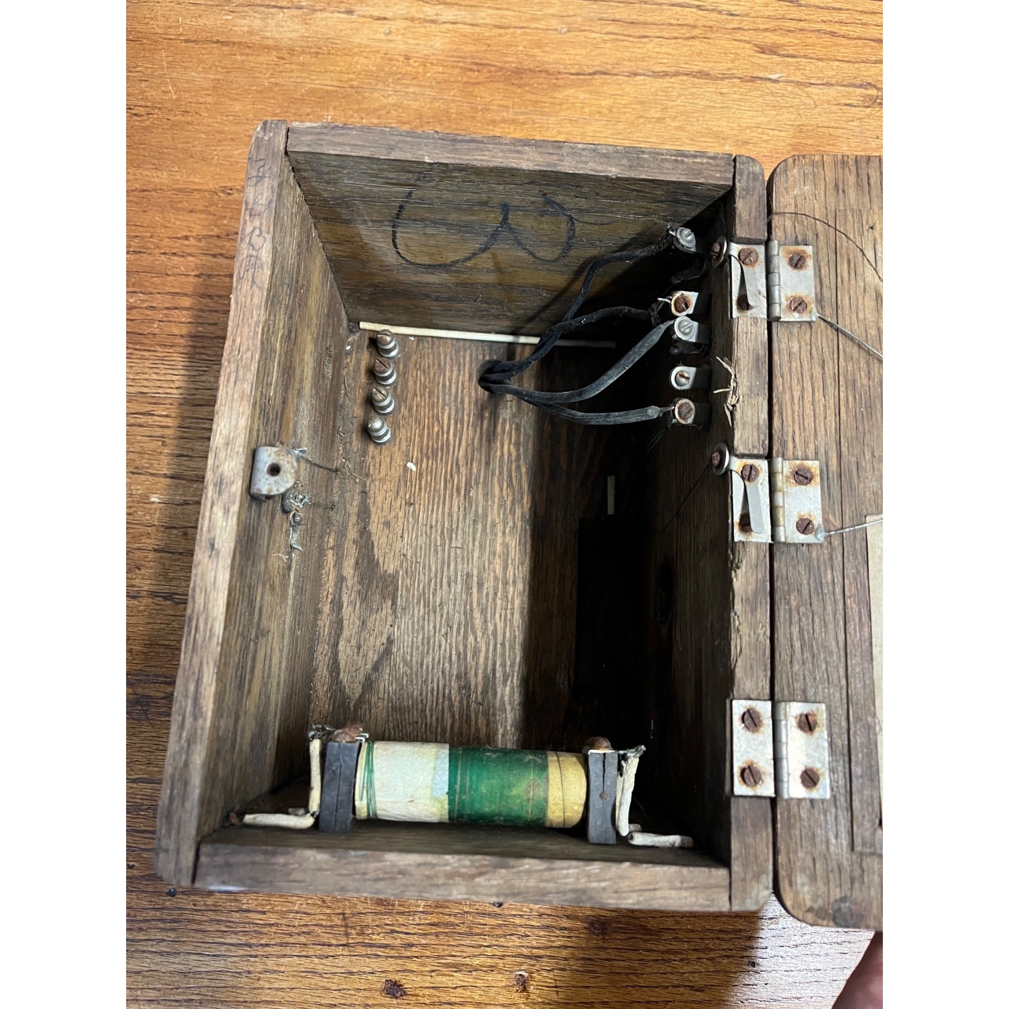 Antique Julius Andrae Co. Milwaukee Telephone Oak Ringer Box - Parts / Restore
