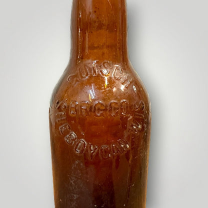 Vintage GUTSCH  Amber Embossed 12 oz. Beer Bottle SHEBOYGAN, WISCONSIN