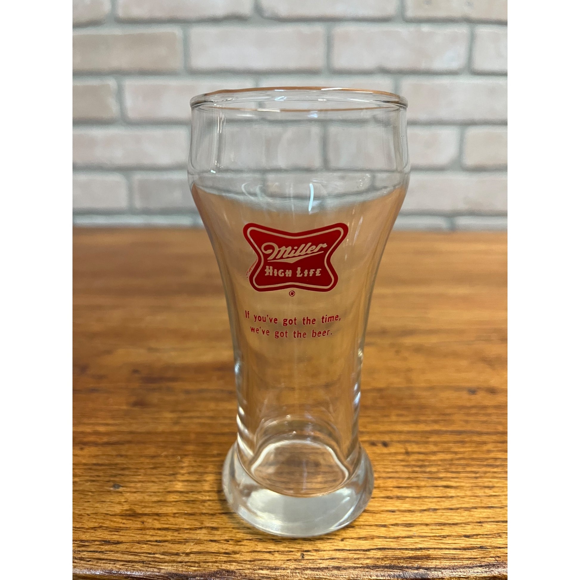 Vintage 1950s Miller High Life Beer Sham Pilsner Bar Glass Wisconsin Advertising