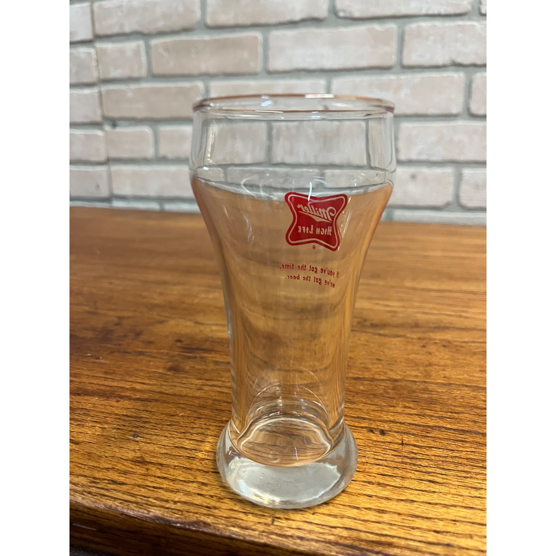 Vintage 1950s Miller High Life Beer Sham Pilsner Bar Glass Wisconsin Advertising