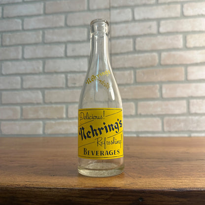 Vintage Nehrings Beverages 8oz ACL Soda Bottle Fond du Lac Wis Bottle