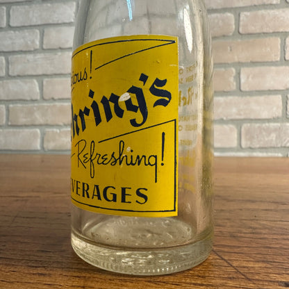 Vintage Nehrings Beverages 8oz ACL Soda Bottle Fond du Lac Wis Bottle