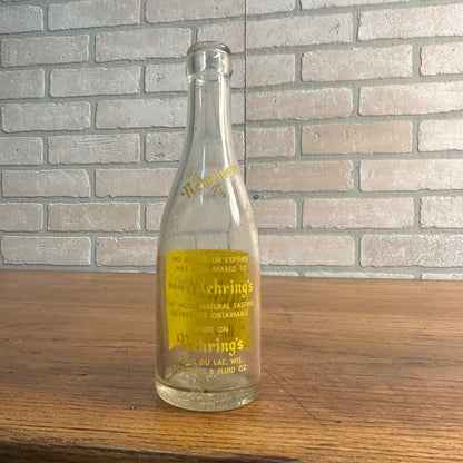 Vintage Nehrings Beverages 8oz ACL Soda Bottle Fond du Lac Wis Bottle