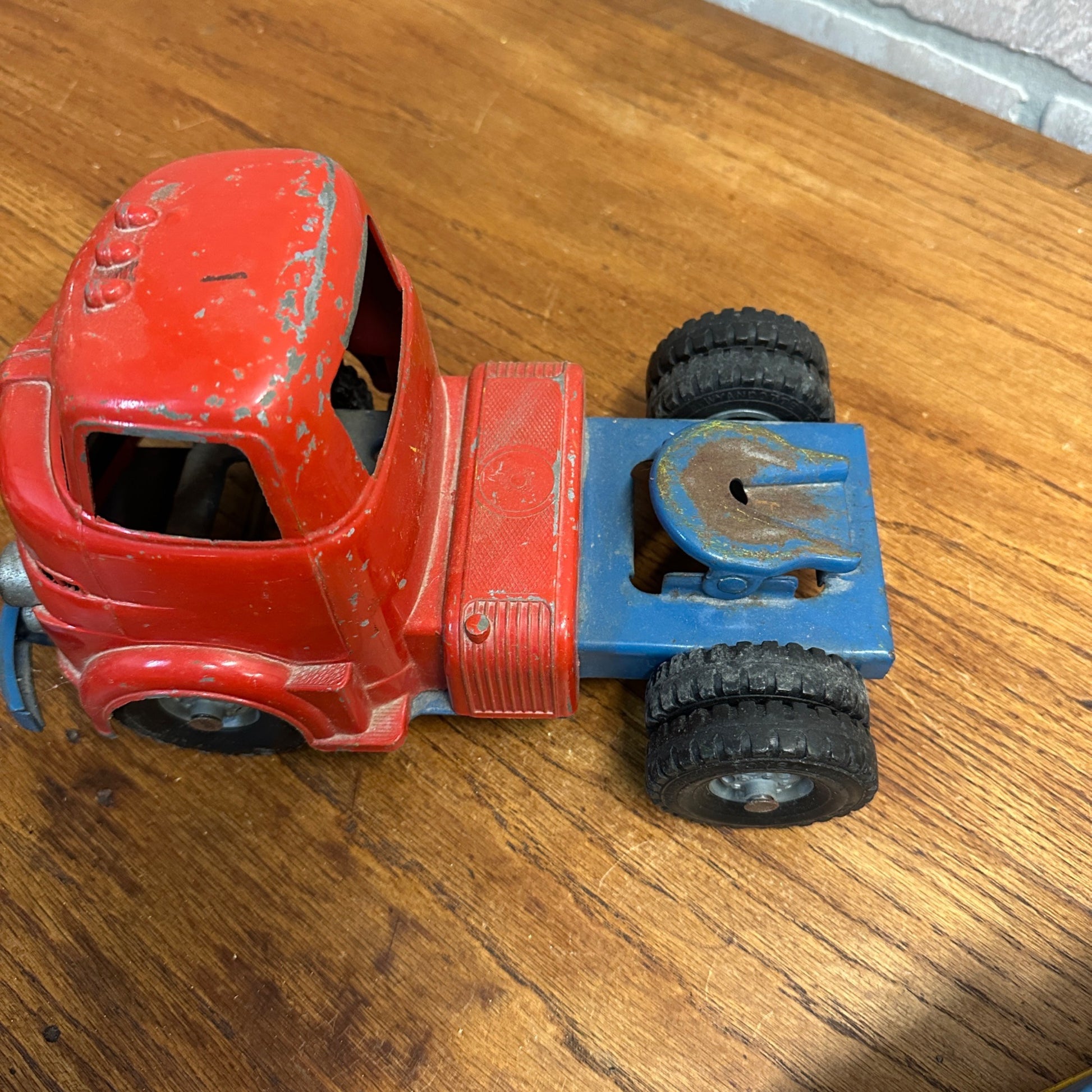 Wyandotte Motor Freight Lines Truck & Trailer Wood Sides Vintage Metal Toy