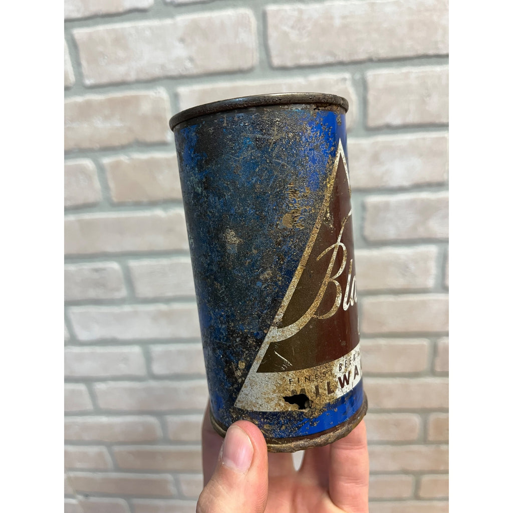 Blatz 1955 Christmas Beer Can RARE BLUE Milwaukee Vintage Flat Top Steel