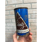 Blatz 1955 Christmas Beer Can RARE BLUE Milwaukee Vintage Flat Top Steel