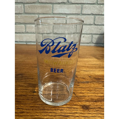 Vintage 1950s Blatz Milwaukee's Finest Beer Wisconsin Tavern Bar Pub Glass