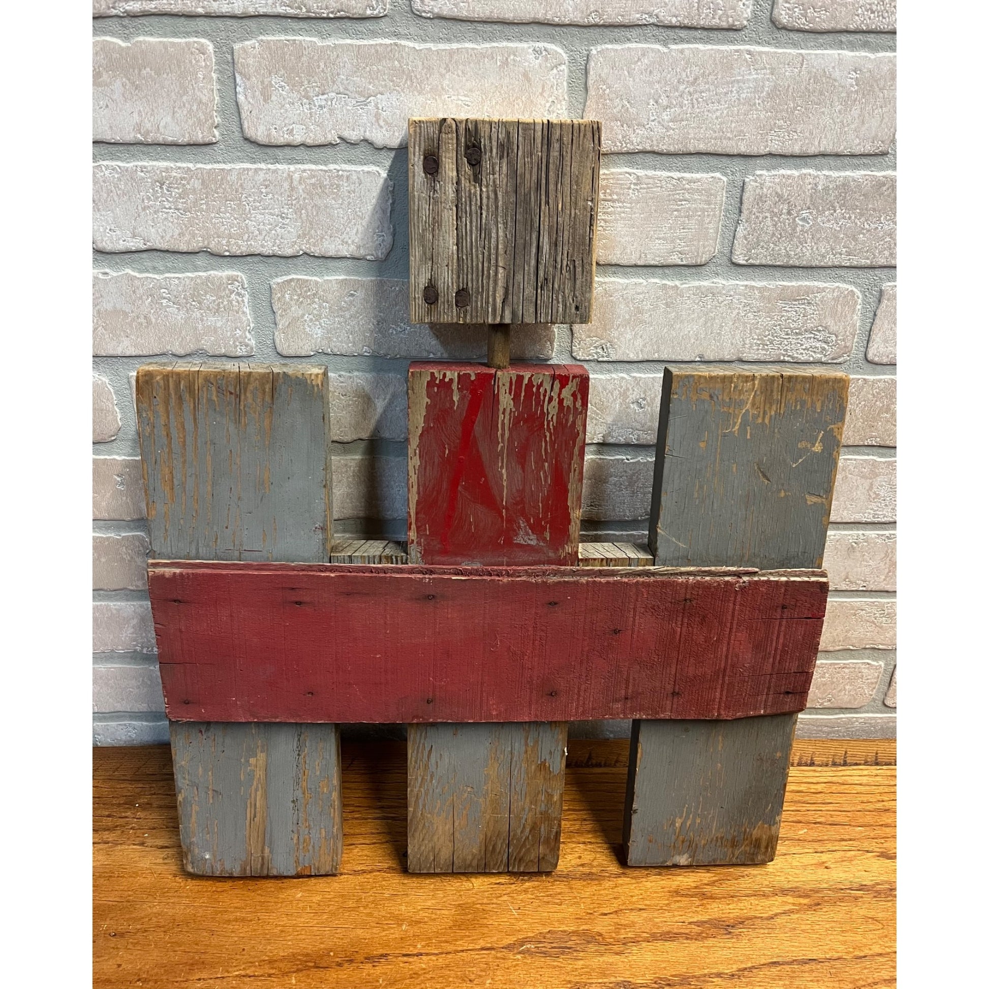 Vintage International Harvester IH Tractor Farm Folk Art Wooden Sign Barn Boards