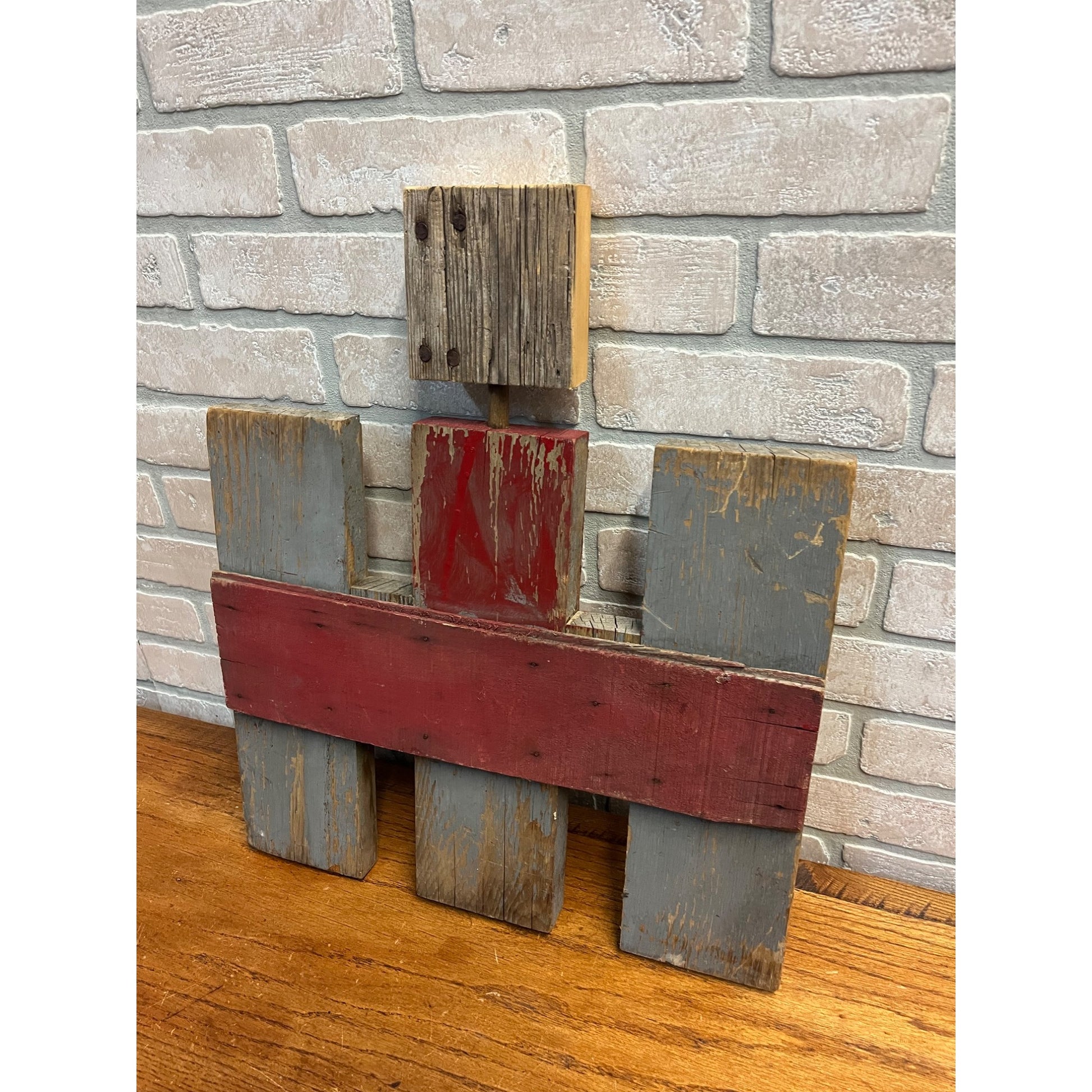 Vintage International Harvester IH Tractor Farm Folk Art Wooden Sign Barn Boards