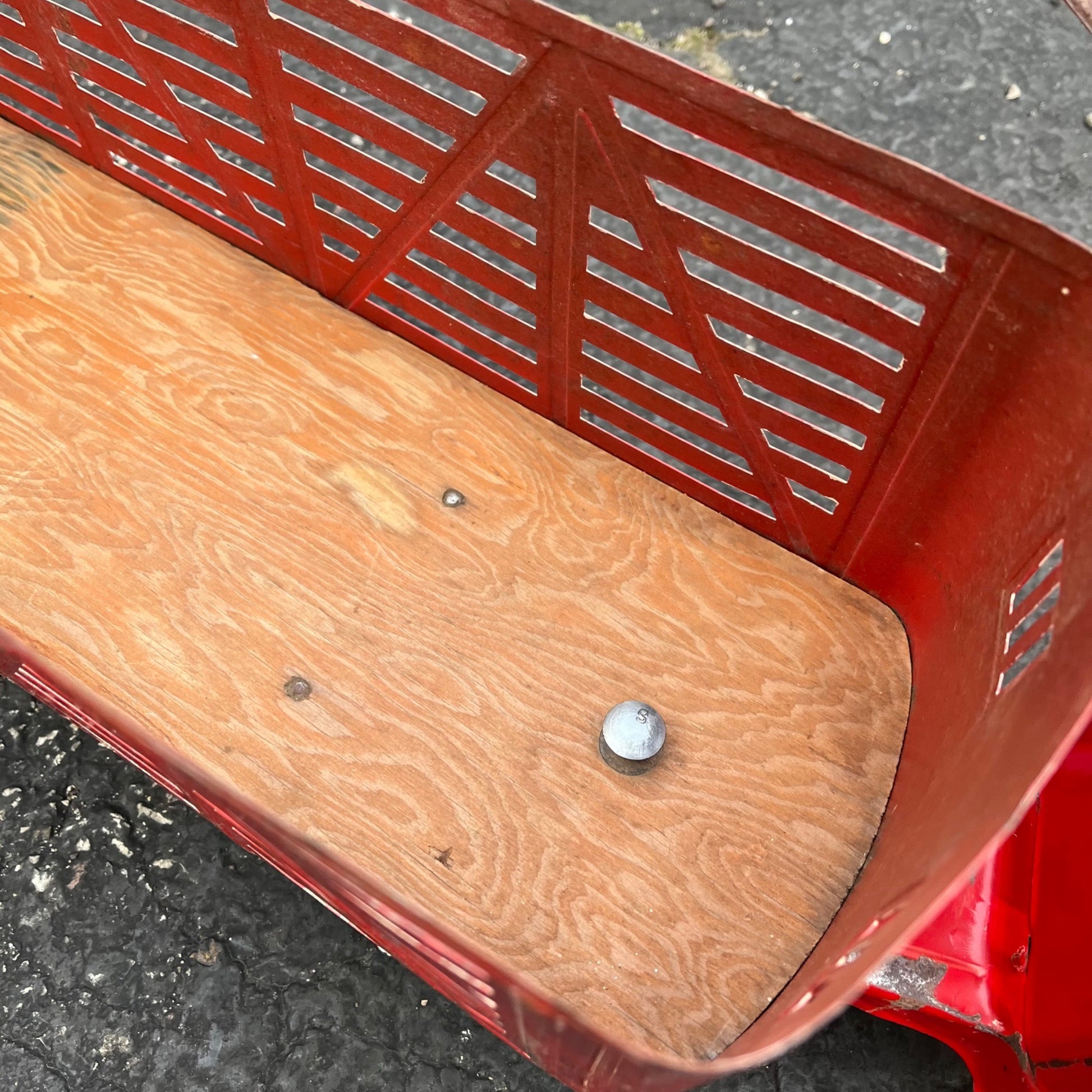 Vintage Tonka Farms Livestock Red Truck Hauler Pressed Steel Toy