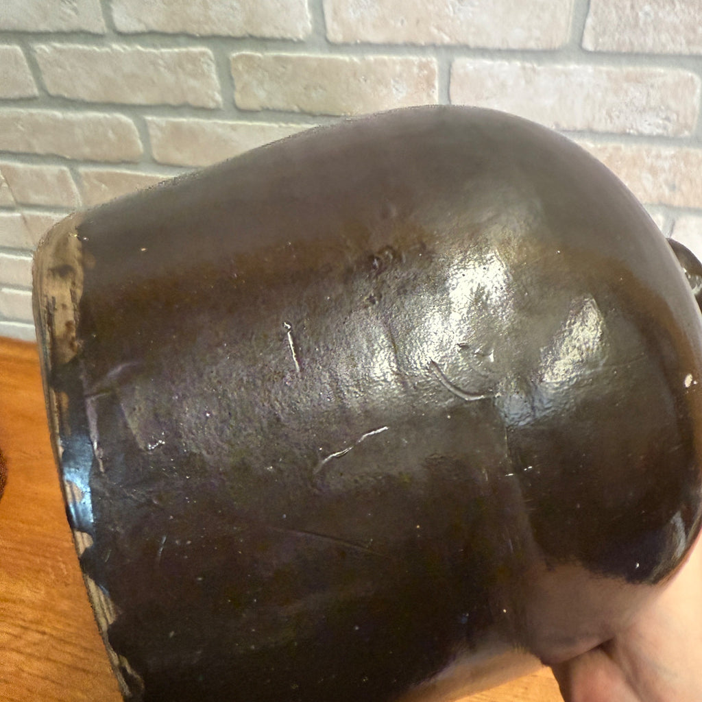 Antique Stoneware Shoulder Smooth Common Jug Moonshine Brown Glazed