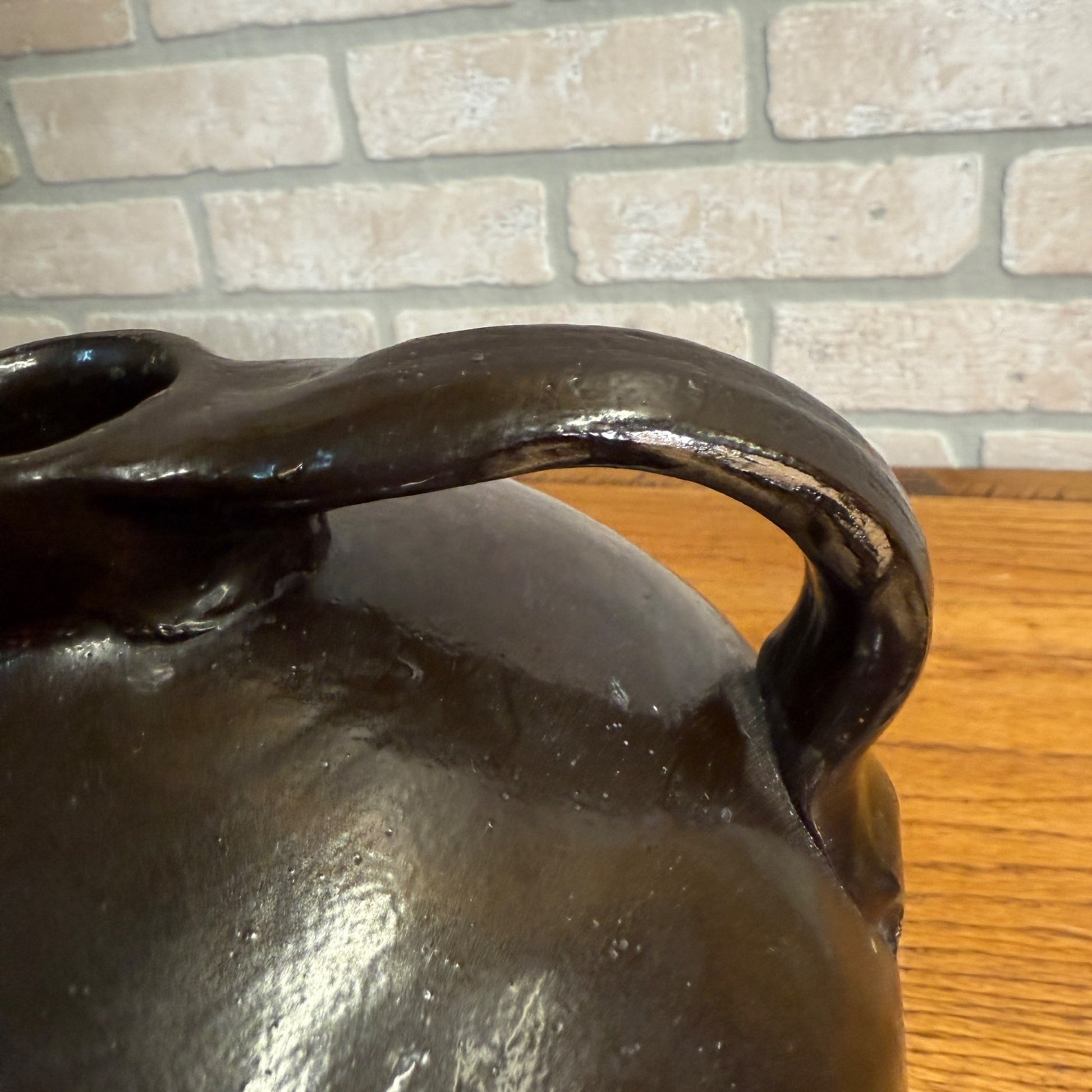 Antique Stoneware Shoulder Smooth Common Jug Moonshine Brown Glazed