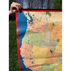 RARE Vintage 1950s Esso Standard Oil United States Map Promo Advertising Sign