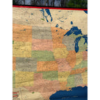 RARE Vintage 1950s Esso Standard Oil United States Map Promo Advertising Sign