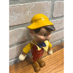 Vintage 1940s Ideal Toy Wooden Jointed Pinocchio Doll Walt Disney 8" Tall