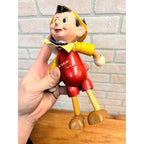 Vintage 1940s Ideal Toy Wooden Jointed Pinocchio Doll Walt Disney 8" Tall
