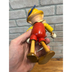 Vintage 1940s Ideal Toy Wooden Jointed Pinocchio Doll Walt Disney 8" Tall