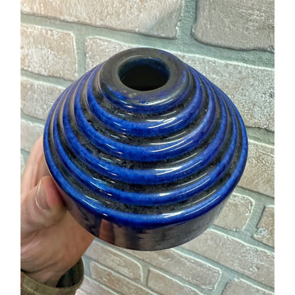 VTG LIGHTNING ROD BALL WEATHERVANE BALL COBALT BLUE CERAMIC POTTERY STAIRCASE