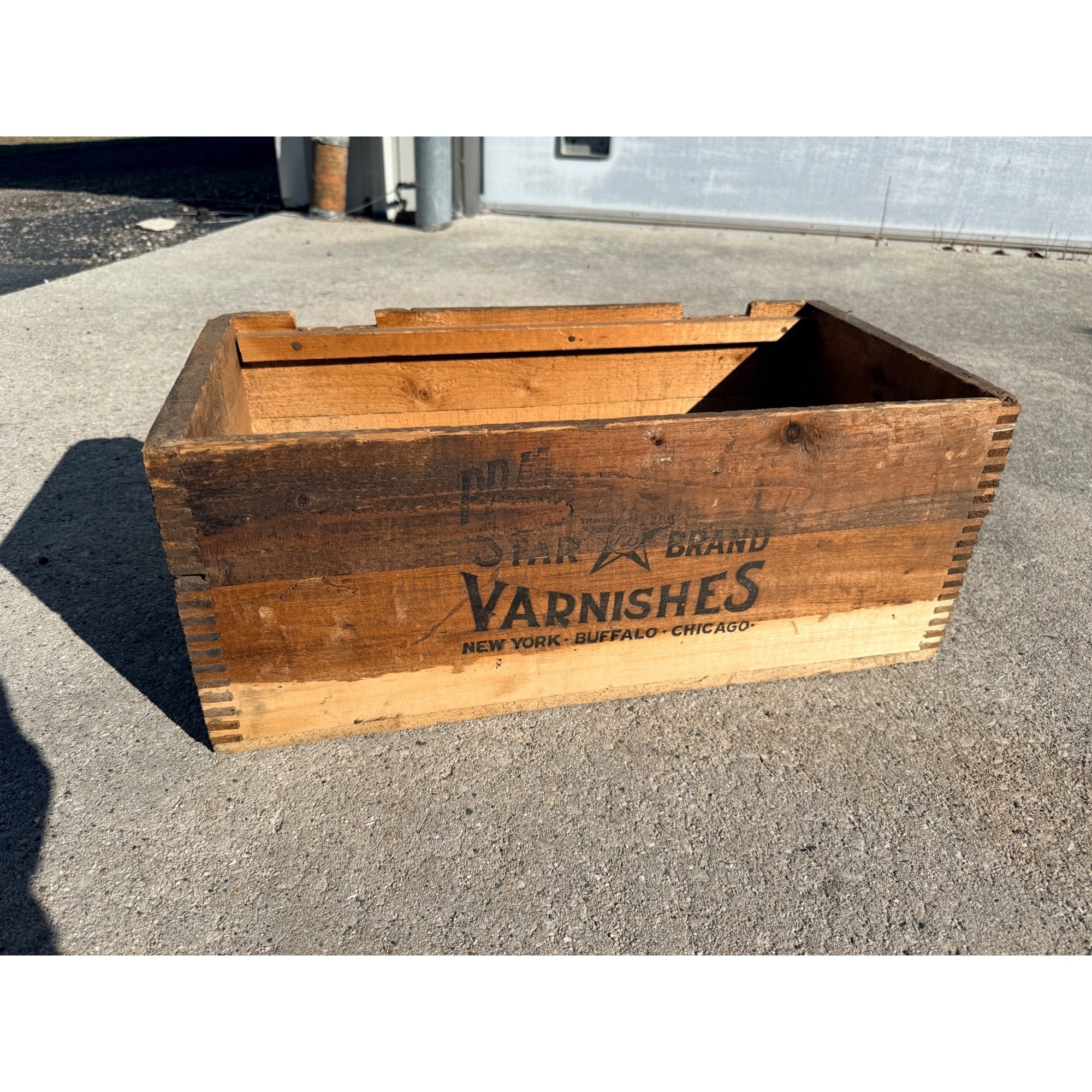 Vintage Pratt & Lamberts Star Brand Varnished Wooden Crate Box Rustic Decor