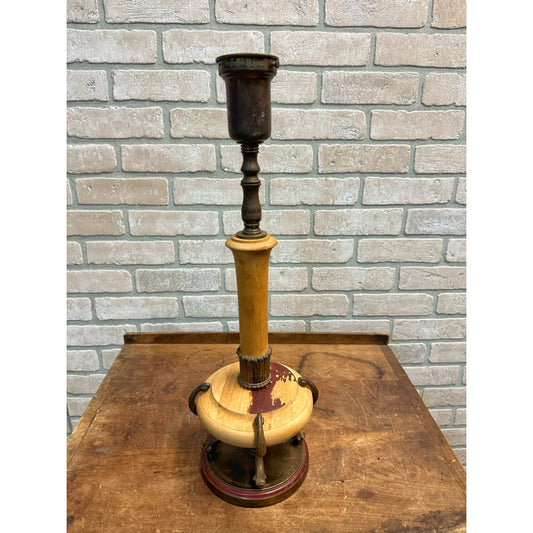 Vintage Rembrandt Turned Wood Table Lamp for Parts / Repair Project