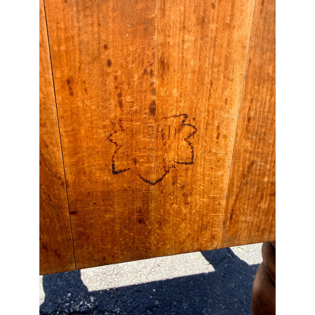 Antique Maple Butcher Block Table – Solid Wood, Farmhouse Kitchen Prep Table Vintage