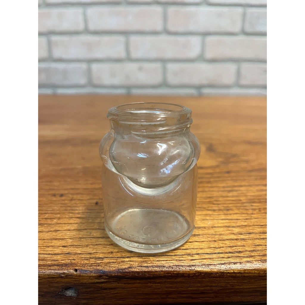 Vintage Ink Jar Bottle Clear Glass 2.5" Tall With Ink Lip -- NO Lid