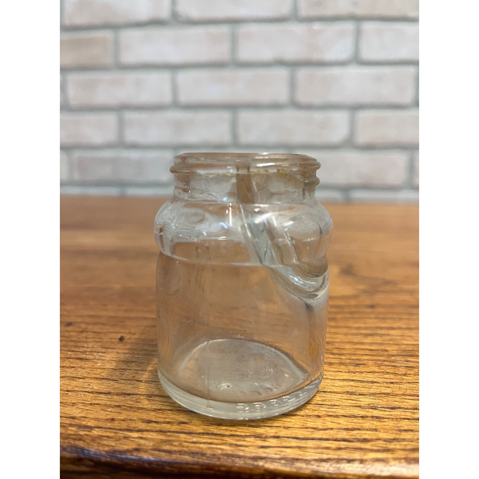 Vintage Ink Jar Bottle Clear Glass 2.5" Tall With Ink Lip -- NO Lid