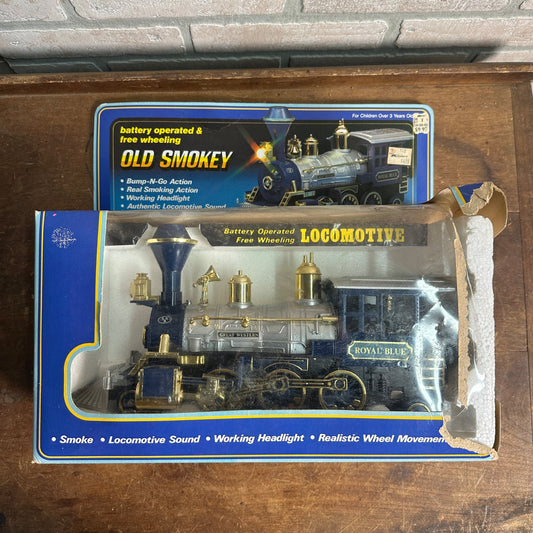 1981 NEW BRIGHT VINTAGE OLD SMOKEY GREAT WESTERN ROYAL BLUE TRAIN LOCOMOTIVE