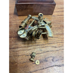 Vintage Natutical Maritime Sextant Brass Model Miniature in Wood Box