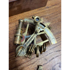 Vintage Natutical Maritime Sextant Brass Model Miniature in Wood Box