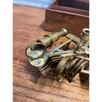 Vintage Natutical Maritime Sextant Brass Model Miniature in Wood Box